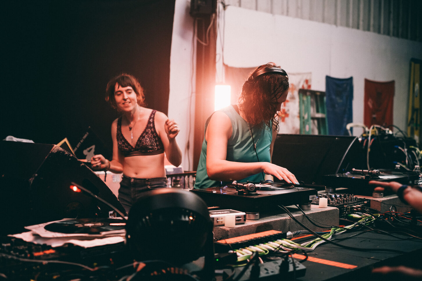 Eris Drew and Octo Octa playing into the early morning hours of Sustain-Release on the main stage, 2021.